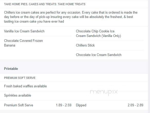 Chiller's Ice Cream - Sellersburg, IN menu_pic