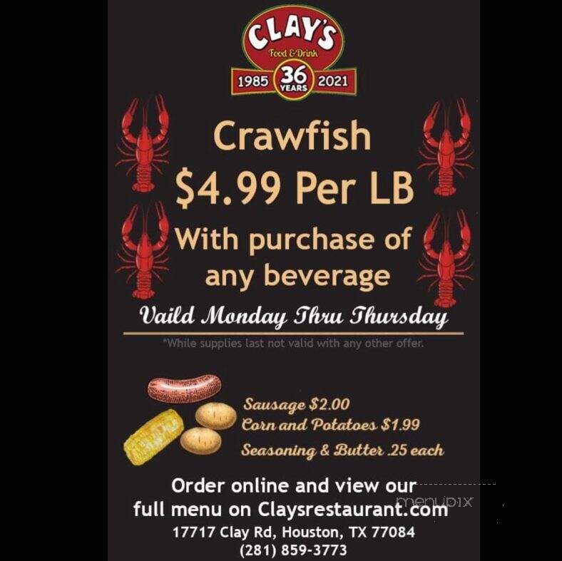 Clay's Restaurant - Houston, TX