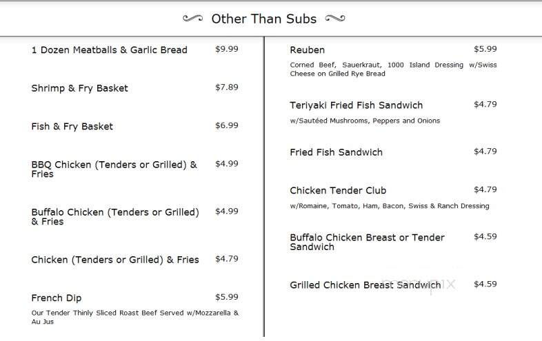 Big Joe's Subs - New Smyrna Beach, FL menu_pic