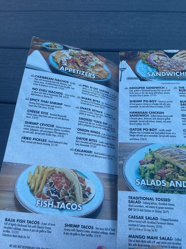 Sharky's Seafood Restaurant - Panama City, FL menu_pic