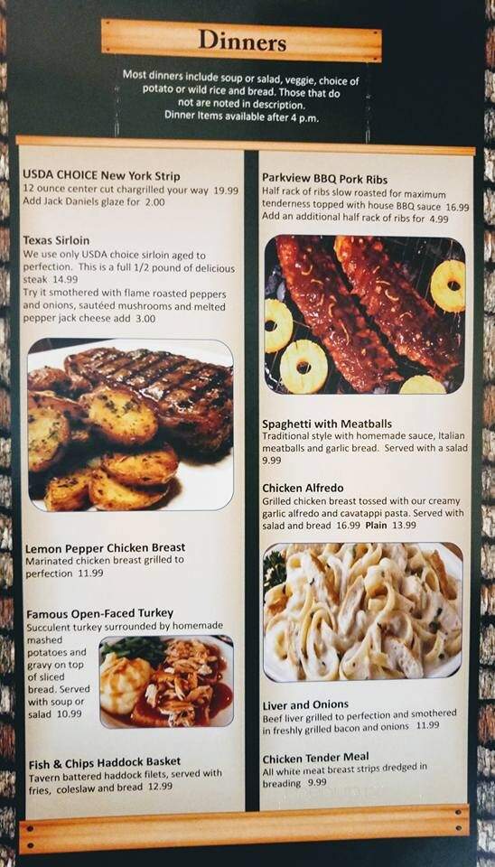 Parkview Lodge & Grill - Toivola, MI menu_pic
