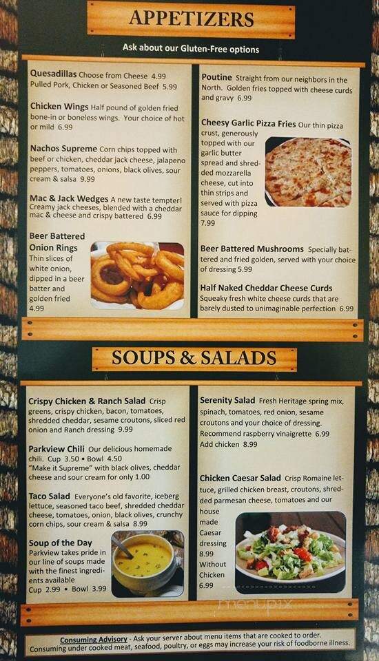 Parkview Lodge & Grill - Toivola, MI menu_pic