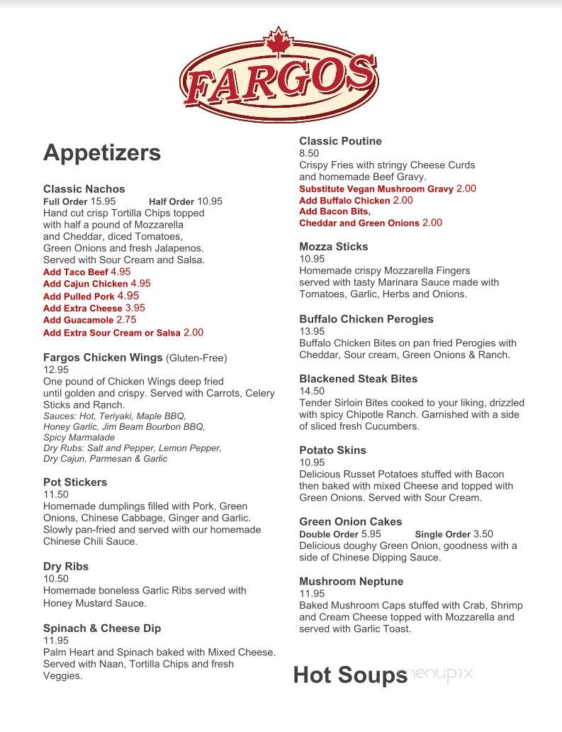 Fargos On Capilano - Edmonton, AB menu_pic