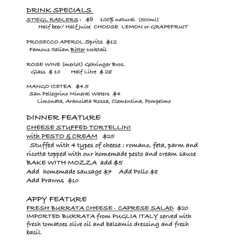 Mamma Rosa's Authentic Italian Restaurant - Kelowna, BC menu_pic