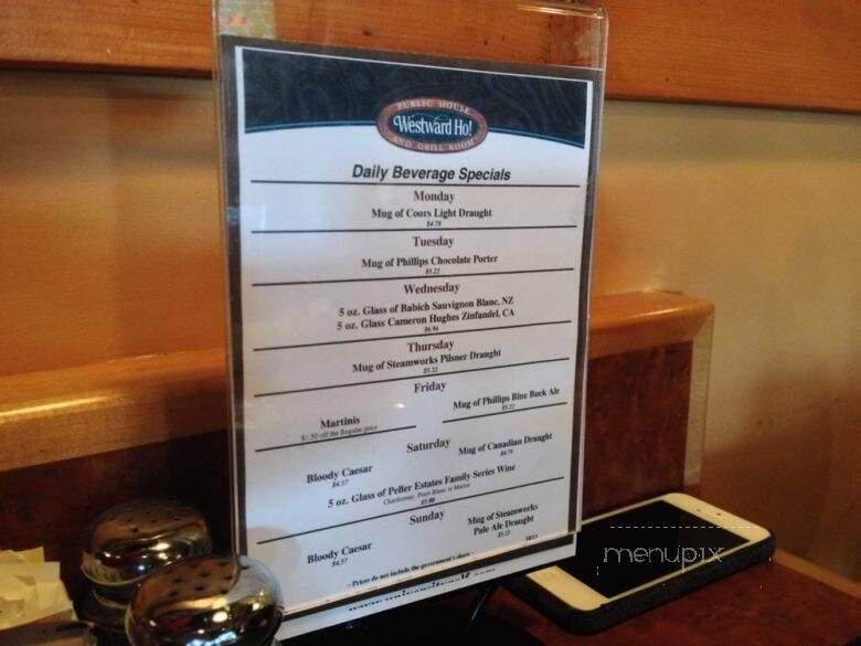 Westward Ho! Bar & Grill - Vancouver, BC menu_pic