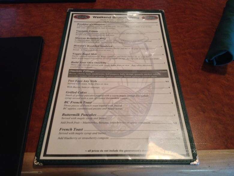 Westward Ho! Bar & Grill - Vancouver, BC menu_pic