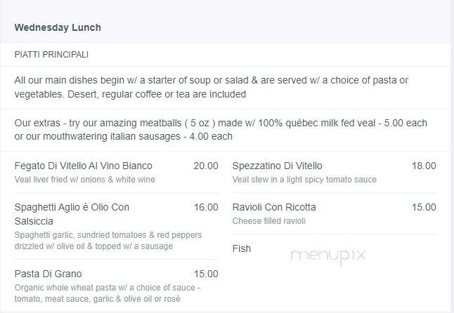 Tre Marie Restaurant - Montreal, QC menu_pic