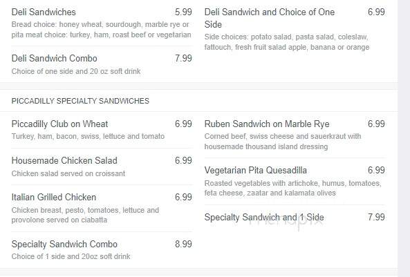 Piccadilly Cafeteria - Wichita, KS menu_pic