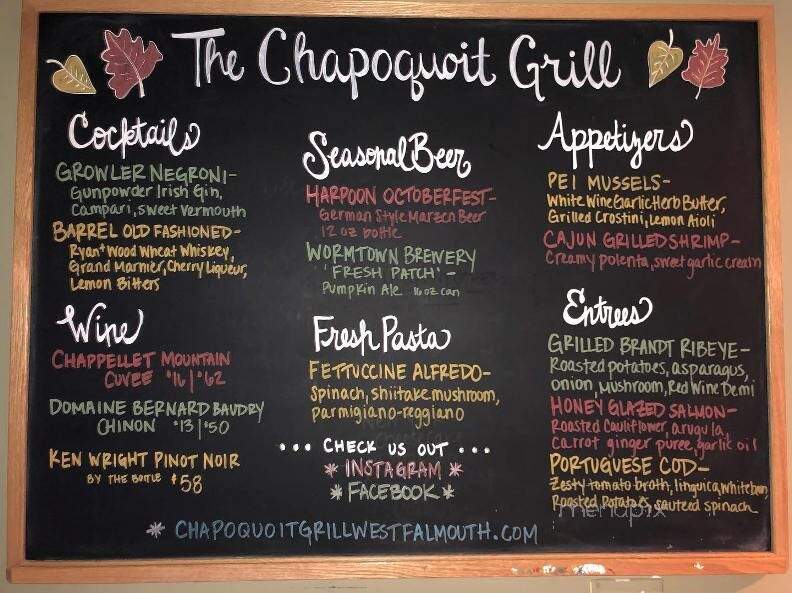 Chapoquoit Grill - Falmouth, MA menu_pic