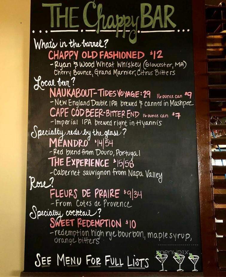Chapoquoit Grill - Falmouth, MA menu_pic