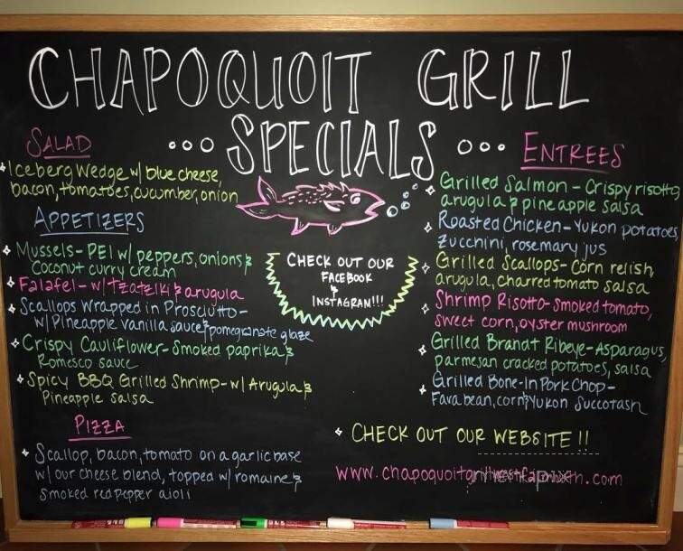 Chapoquoit Grill - Falmouth, MA menu_pic