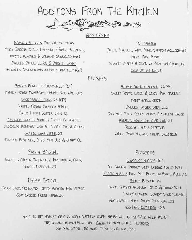 Chapoquoit Grill - Falmouth, MA menu_pic