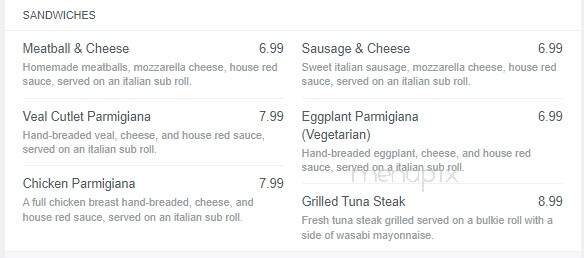 Rosario's Restaurant - Canton, MA menu_pic