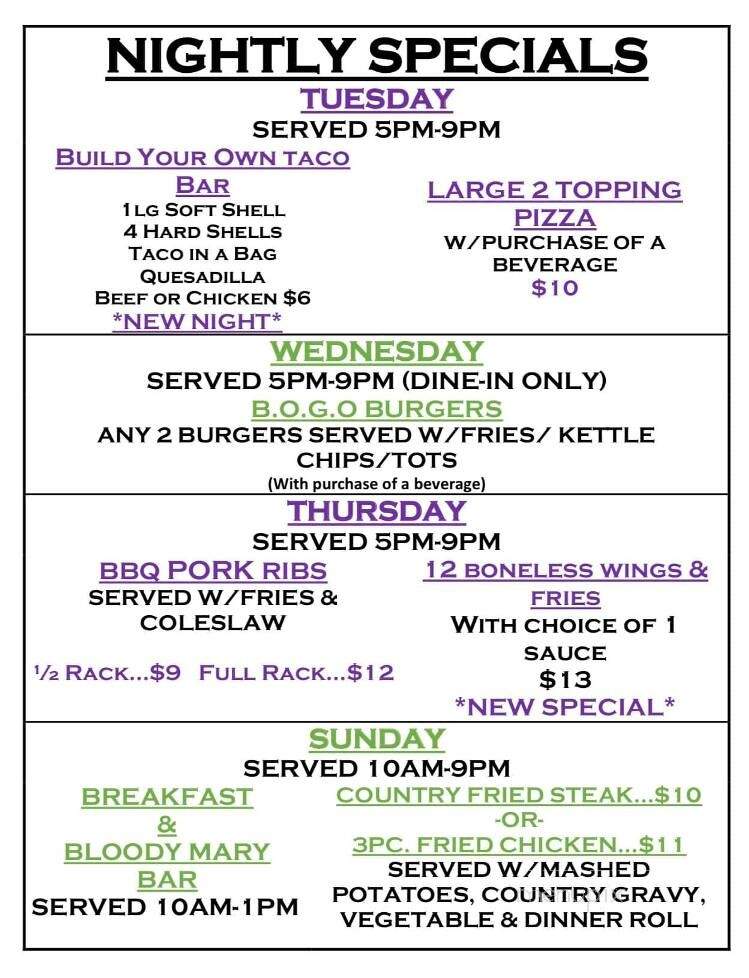 Old Town Tavern - Morristown, MN menu_pic