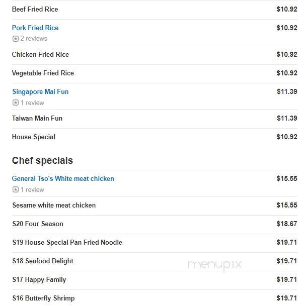 Chen's 22 - Springfield, NJ menu_pic