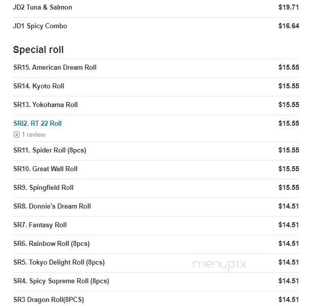 Chen's 22 - Springfield, NJ menu_pic