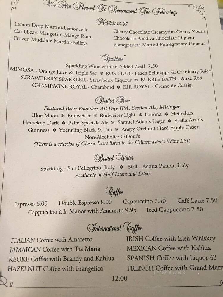 Manor - West Orange, NJ menu_pic