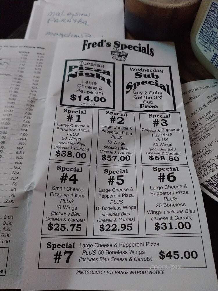 Fred's Pendleton Pizza & Subs - Lockport, NY