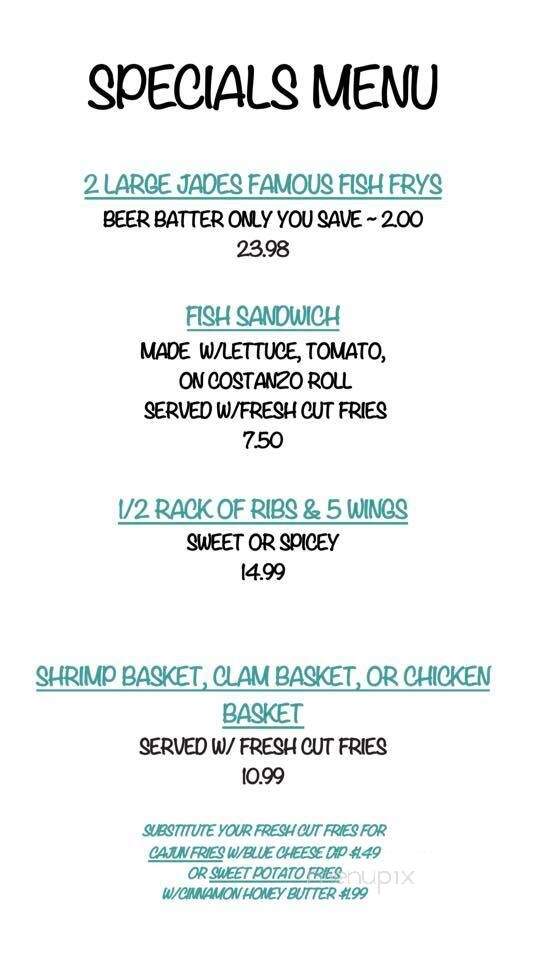Jades Restaurant - Depew, NY menu_pic