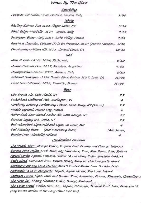 Owl At Twilight - Olmstedville, NY menu_pic