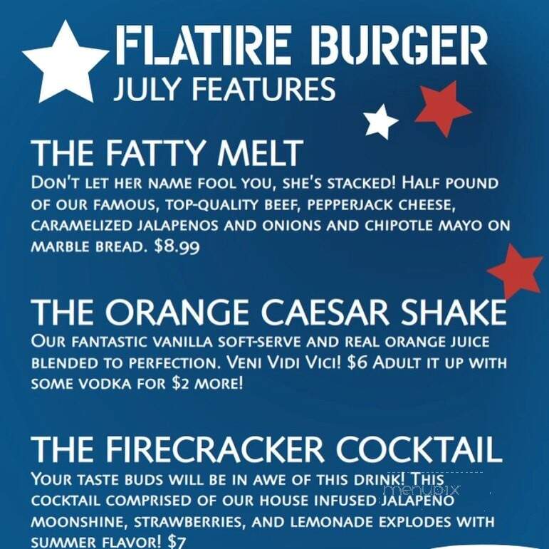 Flat Tire Burgers - Edmond, OK menu_pic