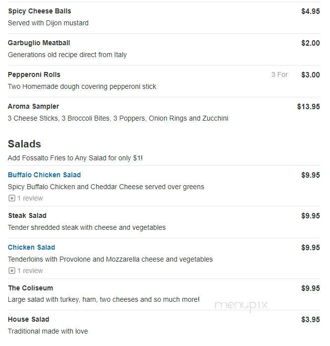 Aroma Italiano - Latrobe, PA menu_pic