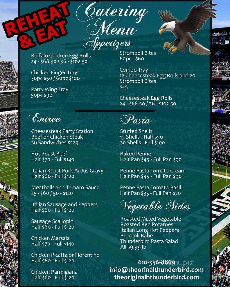 Thunderbird Steakhouse - Broomall, PA menu_pic