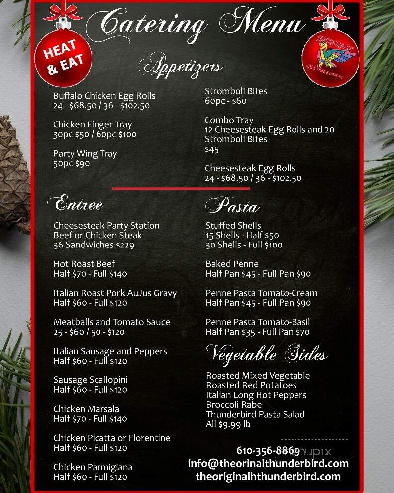 Thunderbird Steakhouse - Broomall, PA menu_pic