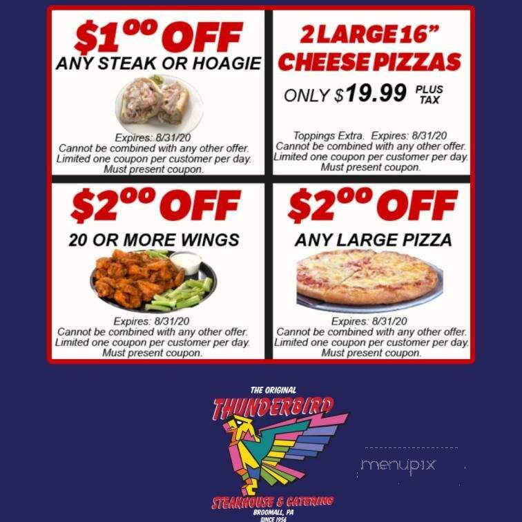 Thunderbird Steakhouse - Broomall, PA menu_pic