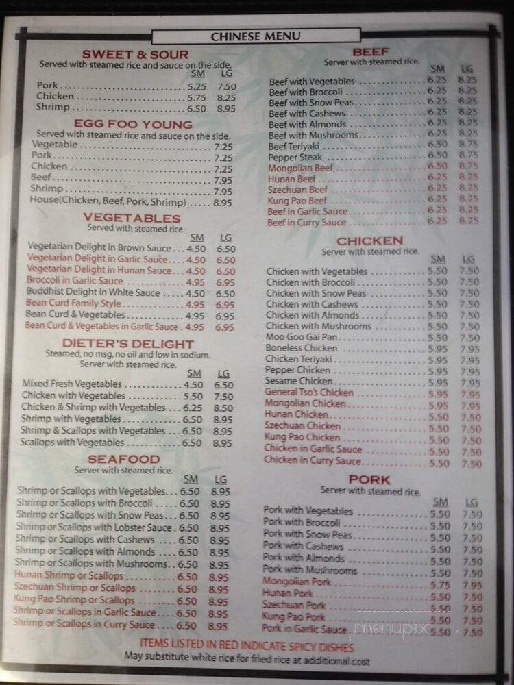 Jin's Hibachi & Chinese - Columbia, SC menu_pic