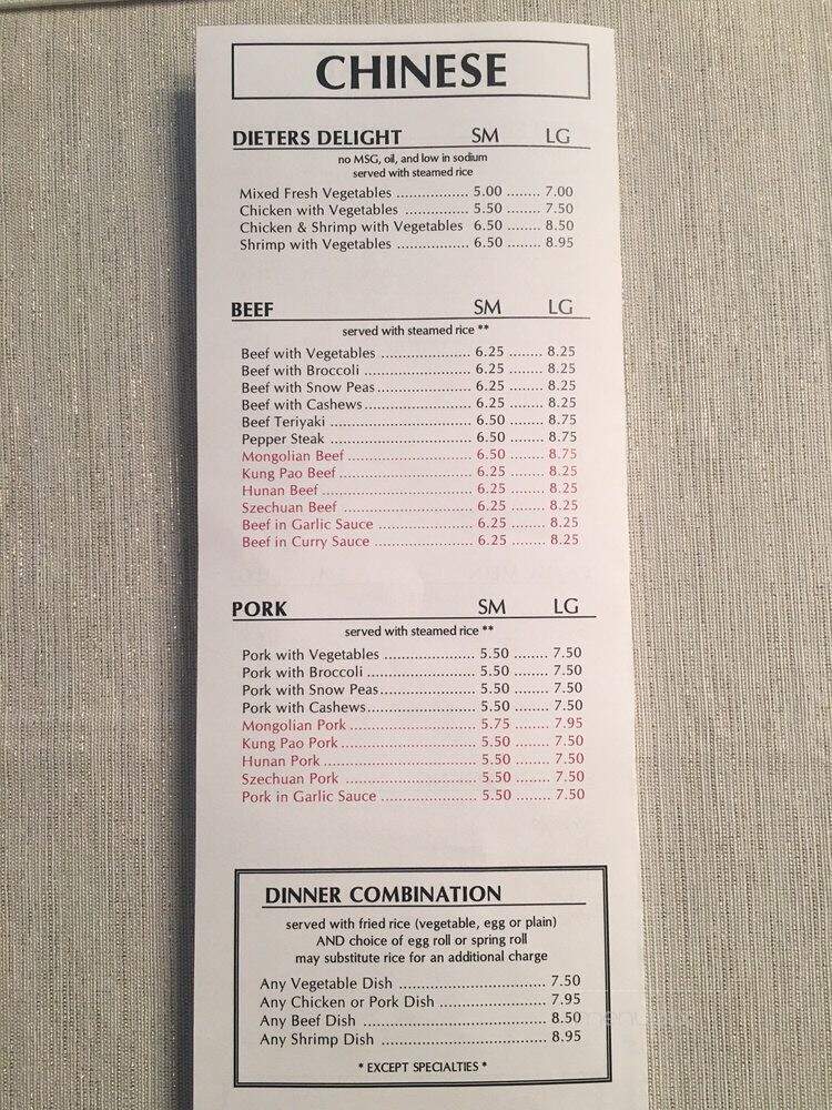 Jin's Hibachi & Chinese - Columbia, SC menu_pic