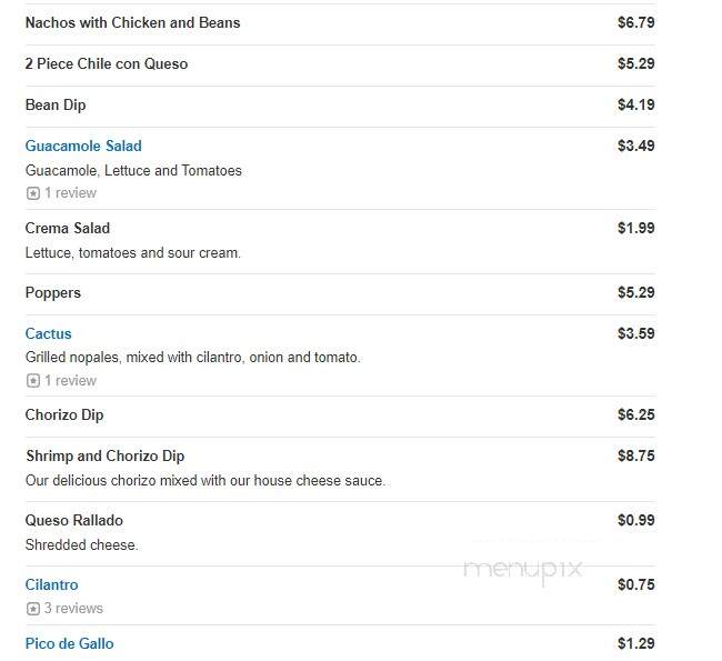 Rico's Mexican Restaurant - Midlothian, VA menu_pic