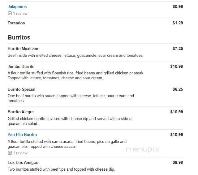 Rico's Mexican Restaurant - Midlothian, VA menu_pic
