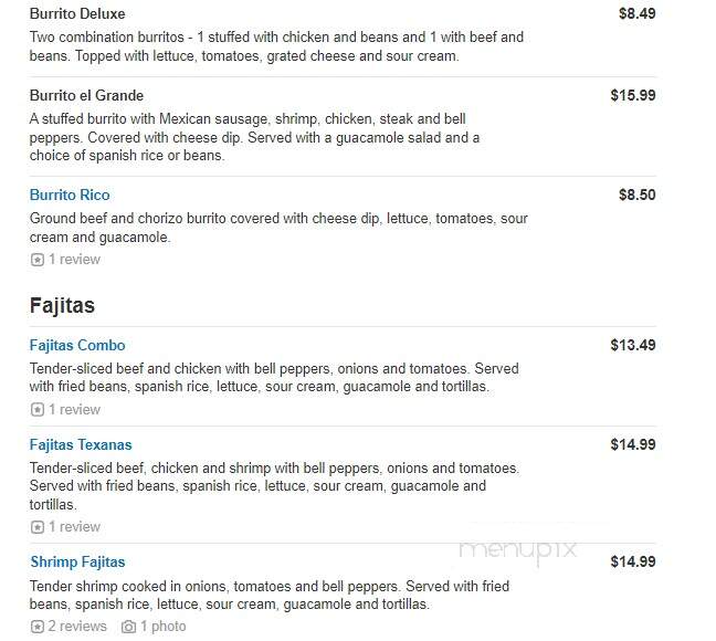 Rico's Mexican Restaurant - Midlothian, VA menu_pic