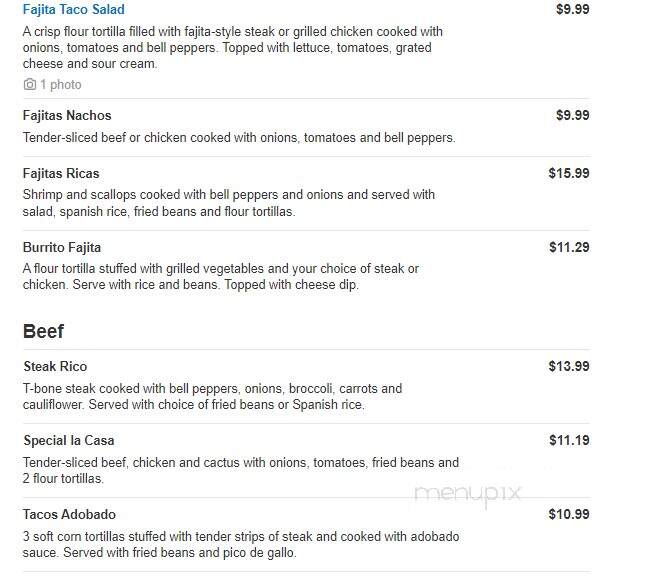 Rico's Mexican Restaurant - Midlothian, VA menu_pic