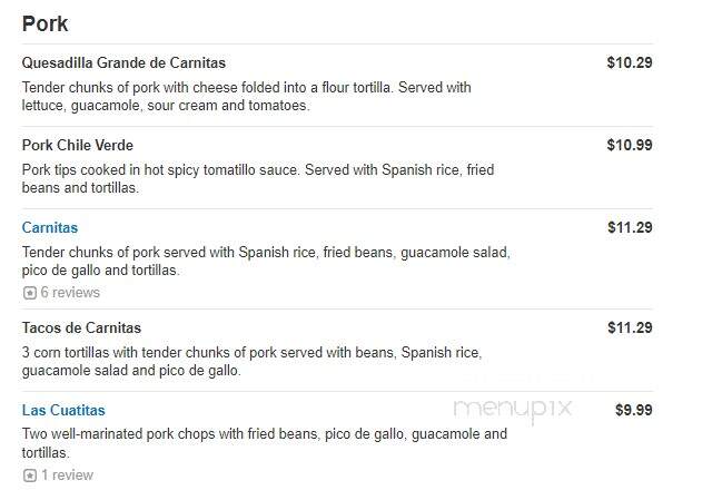 Rico's Mexican Restaurant - Midlothian, VA menu_pic