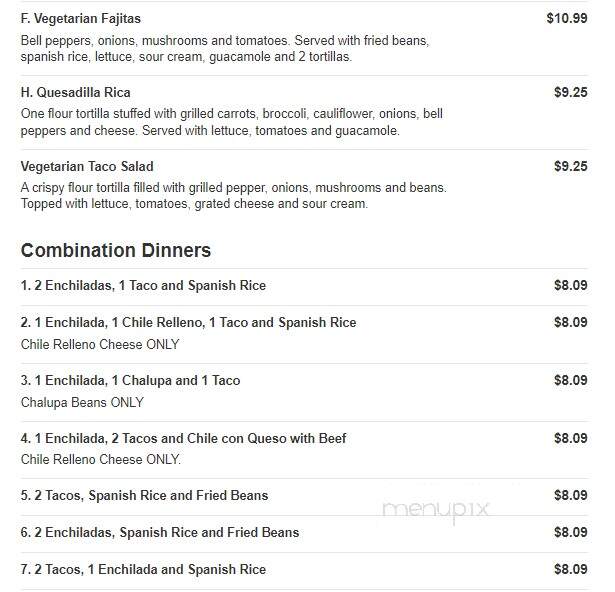 Rico's Mexican Restaurant - Midlothian, VA menu_pic