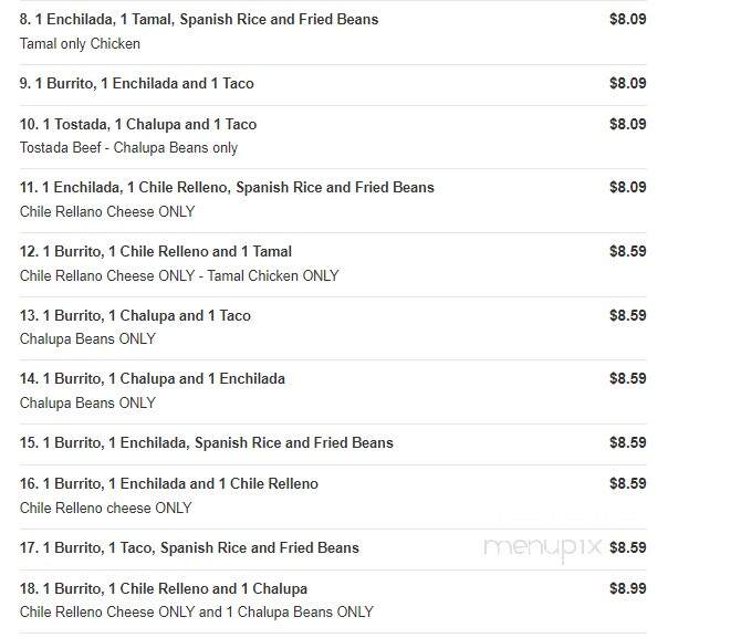 Rico's Mexican Restaurant - Midlothian, VA menu_pic