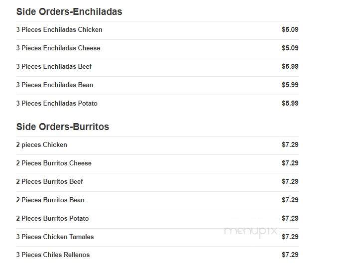 Rico's Mexican Restaurant - Midlothian, VA menu_pic