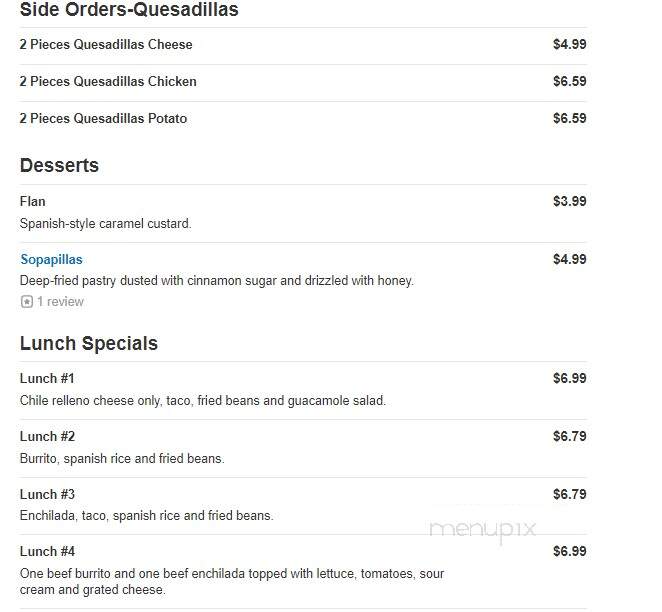 Rico's Mexican Restaurant - Midlothian, VA menu_pic