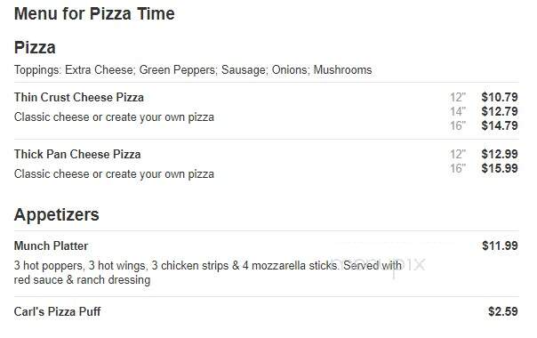 Pizza Time - Trevor, WI menu_pic