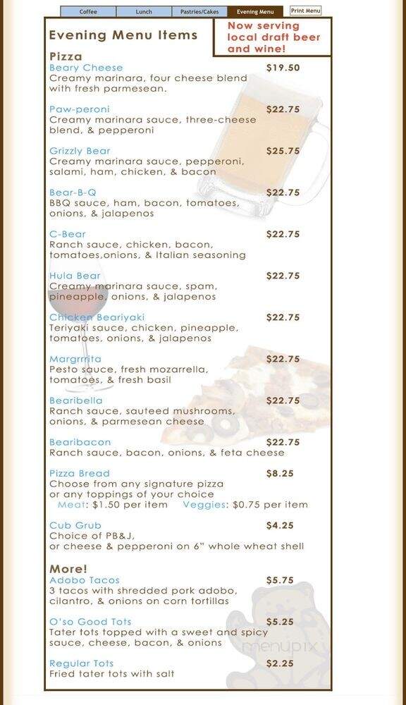 Bear Claw Bakery - Pinole, CA menu_pic