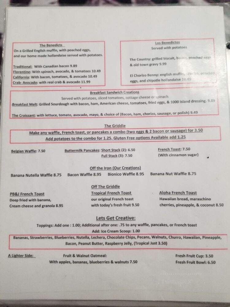 Old Town Cafe - Seal Beach, CA menu_pic