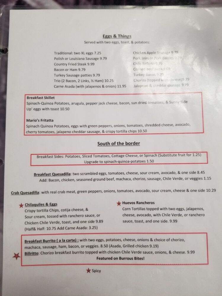 Old Town Cafe - Seal Beach, CA menu_pic