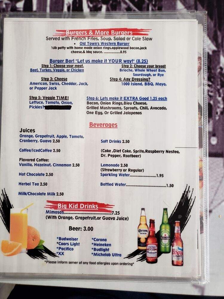 Old Town Cafe - Seal Beach, CA menu_pic
