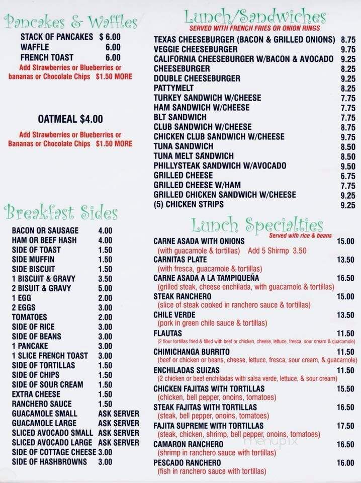 Margarita's Family Restaurant - San Diego, CA menu_pic