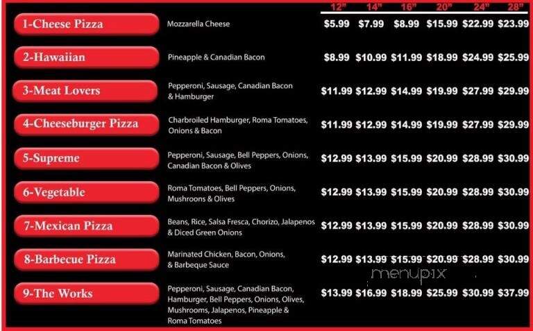 Marvin's Pizza Place - Vista, CA menu_pic