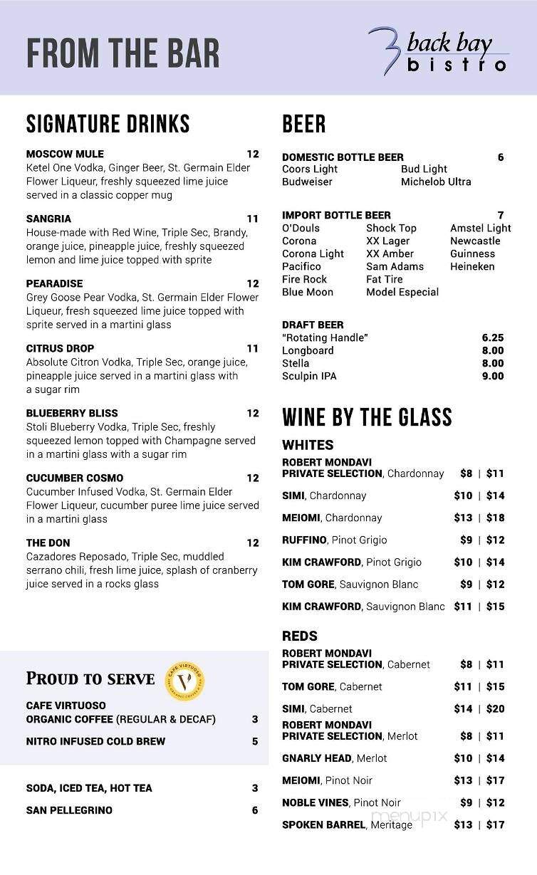 Back Bay Cafe - Newport Beach, CA menu_pic