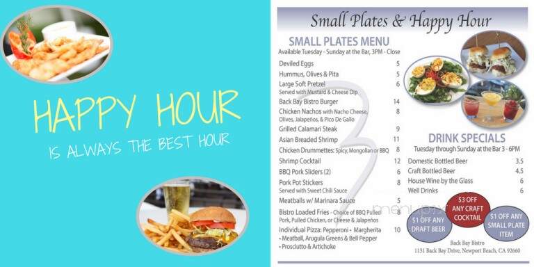 Back Bay Cafe - Newport Beach, CA menu_pic