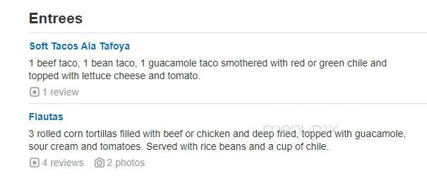 Tafolino's Mexican Restaurant - Golden, CO menu_pic